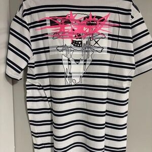 Drain Gang 2022 World Tour white and black stripped shirt